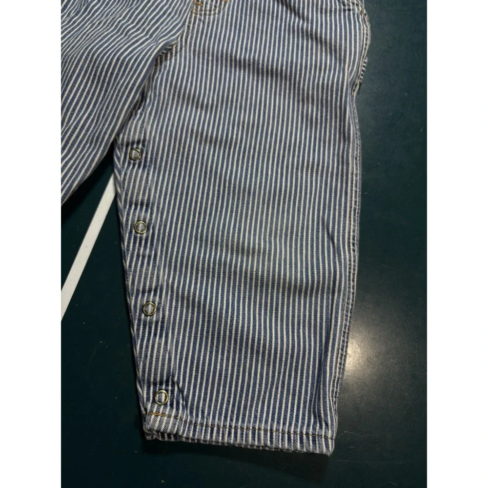Vintage OshKosh B'gosh Blue Hickory Stripe Overalls Size 4T Made In USA‎ Vestbak
